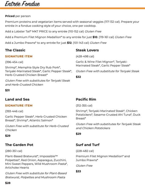 melting pot restaurant menu prices|melting pot menu with prices.